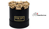 Подарък за Нея! Букет от 7 златни или сребърни рози от ароматен сапун в елегантна черна кутия