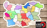 Дървен образователен пъзел "Карта на България" с 27 части