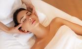 Релаксиращ масаж на цяло тяло, плюс масаж на лице, маникюр с гел лак и козметичен педикюр с лак или гел лак