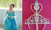 Детска рокля на принцеса Елза в размер по избор, плюс корона и жезъл, или аксесоар по избор - плитка или ръкавици