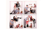 Детска и семейна коледна фотосесия с ефект "забавната кутия" - един колаж с 4 изображения