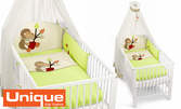 Луксозен бебешки спален комплект от 4 части с балдахин