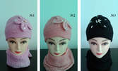 1, 2 или 3 комплекта шапка и шал за дами - в цвят по избор
