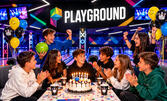 Незабравим детски рожден ден в Playground Galleria Mall: 2 часа парти за 6 деца - с хапване, напитки, боулинг и игри