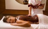 80 минути шоколадов антистрес масаж на цяло тяло със скраб, ексфолираща маска и кокосово масло
