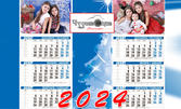 Трисекционен работен календар със снимка на клиента