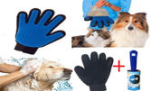 Двулицева масажираща ръкавица за куче или коте - за къпане и почистване на косми, плюс ролка за почистване на мъх, прах и косми от дрехи