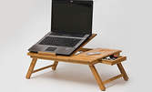 Бамбукова масичка за лаптоп с охладител