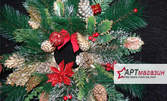 Коледен венец - ръчна изработка от естествени и изкуствени материали, плюс декорация