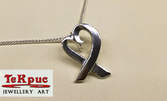 Сребърно колие или обеци "Малко любовно сърце" - ръчно изработени от майстор ювелир