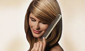 Реконструираща терапия за коса с професионална козметика Shecare и оформяне на прическа - без или със подстригване