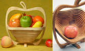 Сгъваема дървена кошница за плодове и зеленчуци