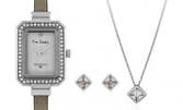 Комплект Pierre Cardin с часовник, колие и чифт обеци
