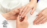 Маникюр по руска техника за укрепване и изравняване, плюс SPA педикюр с масаж на ходила