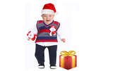 Бебешки или детски пуловер с коледен мотив - в размер по избор, плюс шапка и гривна