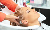 Масажно измиване на коса, ампула Pantesalmina и изправяне със сешоар или преса, с възможност за подстригване