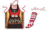 Готварска престилка с етно мотиви, плюс чорапи с фолклорни мотиви, с включена доставка
