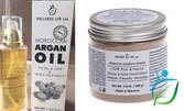 100% натурално арганово масло, мароканска глина расул и натурална пемза от вулканичен камък