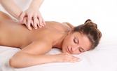 Болкоуспокояващ масаж с ароматно масло - частичен или на цяло тяло, плюс 5 минути с вендуза