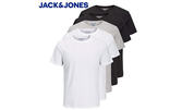 5 тениски Jack & Jones в бяло, сиво и черно, размер XL, с включена доставка