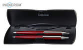 Гравиран комплект Inoxcrom 2022 - химикал и автоматичен молив в червен цвят