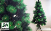 Изкуствена тъмнозелена коледна елха - 1.5м с метална стойка
