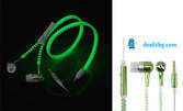 Флуоресцентните слушалки Metal Zipper, в цвят по избор