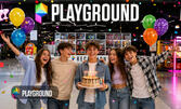 Незабравим детски рожден ден в Playground Galleria Mall: 2 часа парти за 6 деца - с хапване, напитки, боулинг и игри