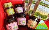 Комплект с натурални био продукти - сладка, мармалад и различни видове чай