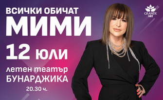 Концертът на Мими Иванова "Всички обичат Мими" на 12 Юли, в Летен театър - Пловдив