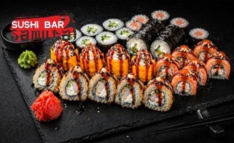Екзотични суши сетове с безплатна доставка или вземане на място, от Sushi Bar SAMURAI