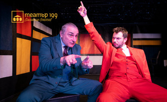 Свежен Младенов и Христо Гърбов в спектакъла "Блажени са блажените" на 17 Май, в Театър 199