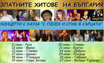 "С песен и стих в сърцата": част от Национално турне "Концерти с кауза" на 18 Юни, в Летен театър - Пловдив