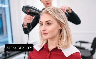 За стилна визия: Подстригване, измиване и оформяне със сешоар на коса до раменете, от Aura Beauty