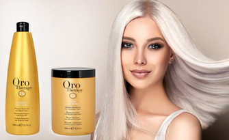 Италианска луксозна златна терапия за коса Oro Therapy 24k gold с арганово масло, плюс подстригване и сешоар, от Hair Center