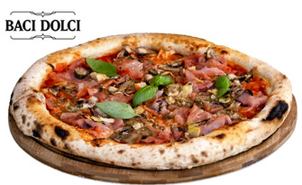 Пица с квас, салата и десерт - по избор, от Бачи Долчи