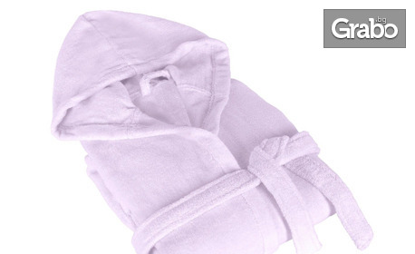 Халат за баня "Пастел" от 100% фин памук в зелен или лилав цвят и размер по избор
