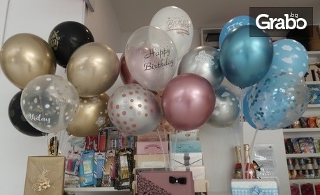 За твоя празник! Букет балони с хелий, балони на стойка или декориран фолиен балон цифра