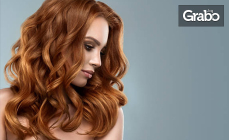 Боядисване на коса с боя L'Oréal, плюс подстригване, подхранваща терапия и оформяне
