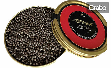 Гурме изживяване | Подаръчен сет: Хайвер от руска есетра премиум, плюс бутилка водка и 2 броя седефени лъжички