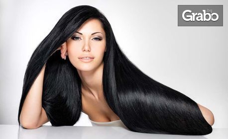 Арганова терапия за коса и масажно измиване, плюс полиране за премахване на нацъфтелите краища и оформяне със сешоар