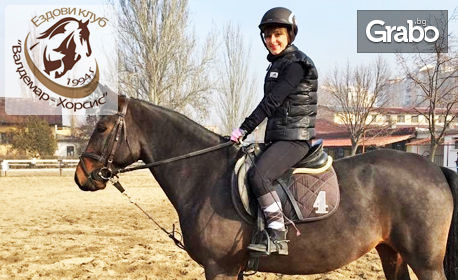 30-минутен урок по конна езда с треньор - за начинаещи или напреднали, с опция на закрито