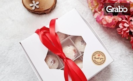 Сладък подарък! 9 броя ръчно приготвени шоколадови трюфелови бонбони с белгийски бял шоколад и кокос