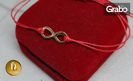 Подари частица българска традиция: гривна с червен конец и златен символ от 14К злато