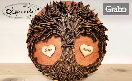 Подарък за двойки: Персонализирано пано "Дървото на живота"