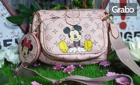 Дамска чанта и портмоне с Мики Маус