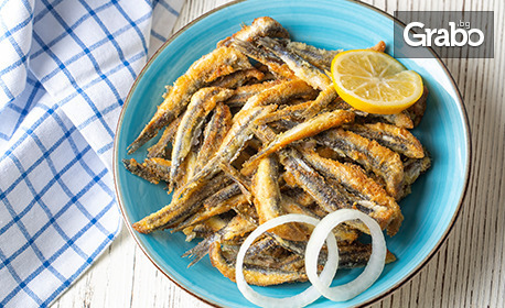 Вкусно хапване навън: Порция пържена цаца или гръцка салата, плюс узо Пломари