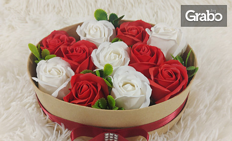 Луксозна кутия с 5, 7, 9 или 11 сапунени рози
