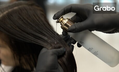 Диагностика на косата, балеаж, кичури или боядисване, плюс ампула за възстановяване Repair с хидролизиран кератин, подстригване и стайлинг със сешоар