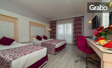 Екскурзия до Турция през Октомври: 7 нощувки на база All Inclusive в Хотел Sunmelia Beach Resort Hotel & Spa 5* в Сиде, плюс транспорт от Варна